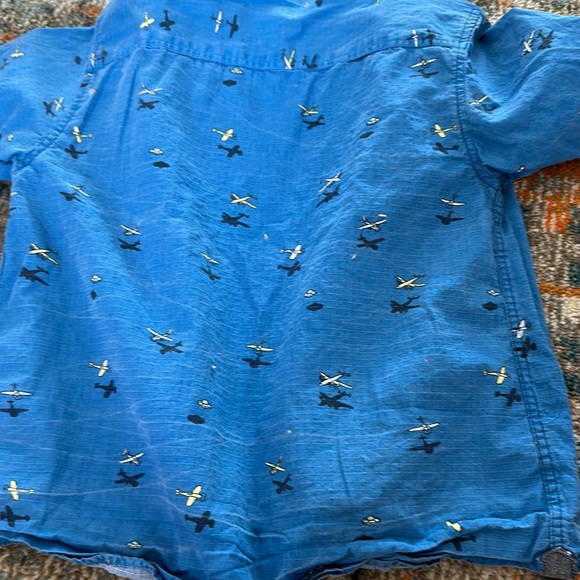 Sovereign Code boys blue denim polo thirt size8 with airplanes - Picture 4 of 4